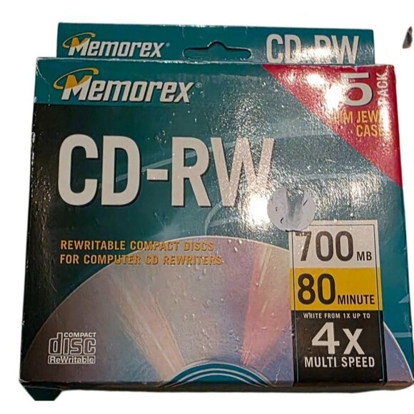 Memorex 5-Pack CD-RW 700MB/80 Min Discs & Maxell 50-Pack CD-R 700MB/80 Min NEW - Picture 3 of 11